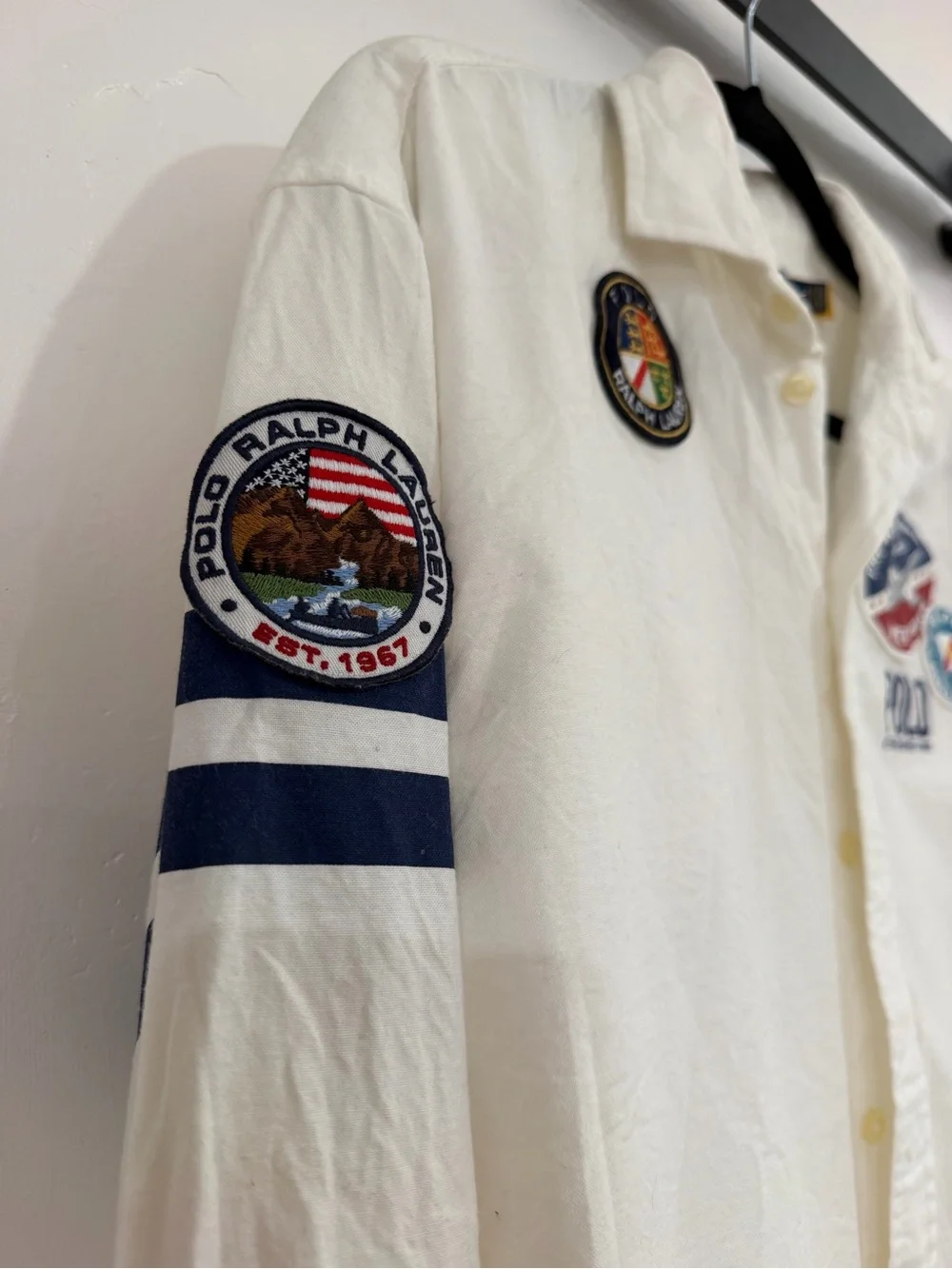 POLO Ralph Lauren Button Up Shirt w/ Patches Size M Never Worn - Picture 3 of 9